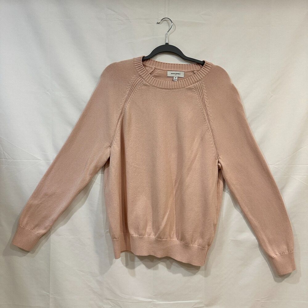 Banana Republic Men's Minimalist Crewneck Sweater, Size M, Soft Pink